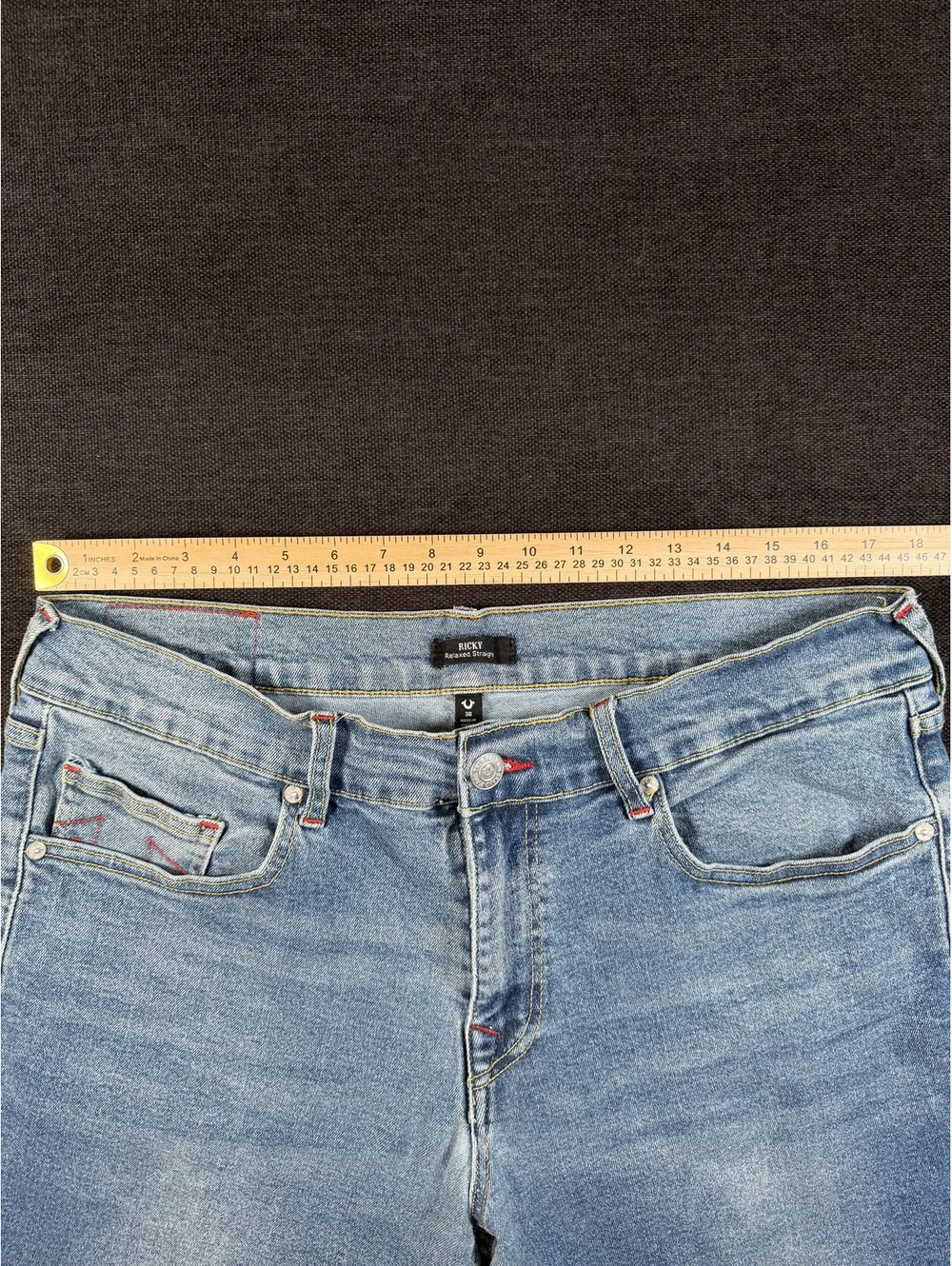True Religion Ricky Relaxed Straight Denim Shorts Size 36